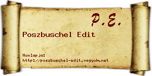 Poszbuschel Edit névjegykártya